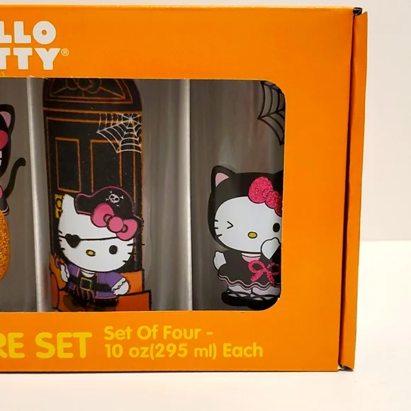 Sanrio Hello Kitty Halloween Edition Glassware Set Of 4 NEW 10oz Glasses - Picture 3 of 4
